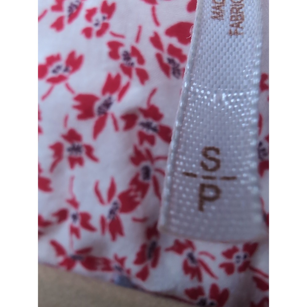 Free People Pink Red Floral Boho Mini Dress Oversized Rayon Tunic Size Small - Picture 6 of 12